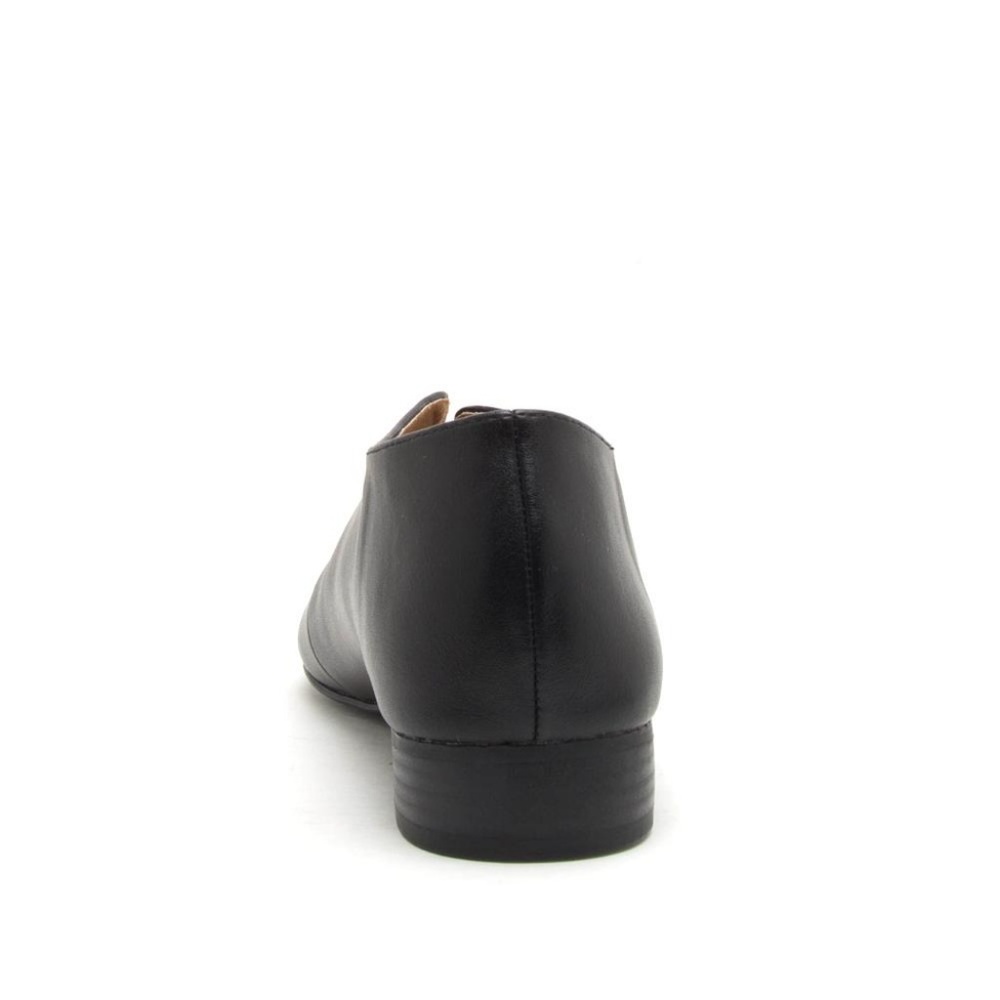 Black Step Almond Toe Flats - Picture 3 of 4